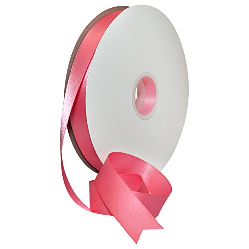 Image of Morex Ribbon 08822 /00-156 Polyester Double Face Satin, 7 /8 inch x 100 yd, Hot Pink