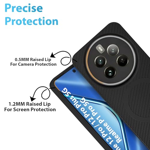 Image of LIRAMARK Rugged Carbon Fibre TPU Armor Silicone Back Cover Case for Realme 12 Pro / 12 Pro Plus 5G / Realme P1 Pro 5G