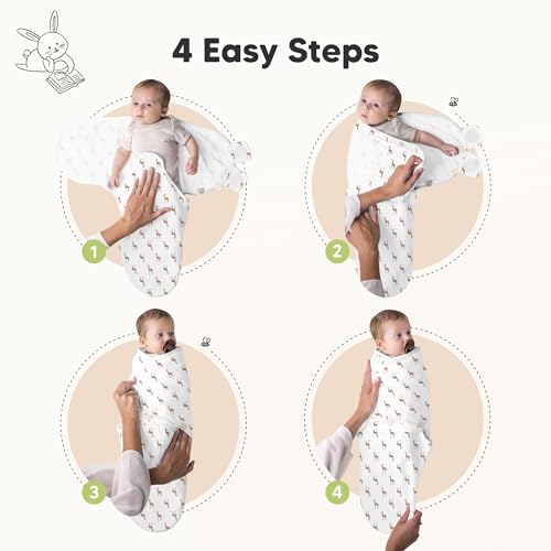 Image of 3-Pack Organic Baby Swaddle Sleep Sacks - Swaddles for Newborns, Infant 0-3 Months, Baby Girls, Boys, Soft & Snug Newborn Sleep Sack, Nursery Swaddling Blankets (The Wild, OS)