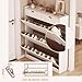 Modern Slim Shoe Rack - 3-Tier Wooden Storage Cabinet for All Shoe Types, Ideal for Hallway, Doorway, Balcony & Living Room - Stylish White Design (80x17x120cm)