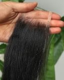 BEEOS 2x6 Yaki Straight SKINLIKE Real HD Lace Closure, 0.10mm Ultra-thin Invisible HD Lace Pre-Plucked Bleached Knots Human Hair Closure 18 Inch