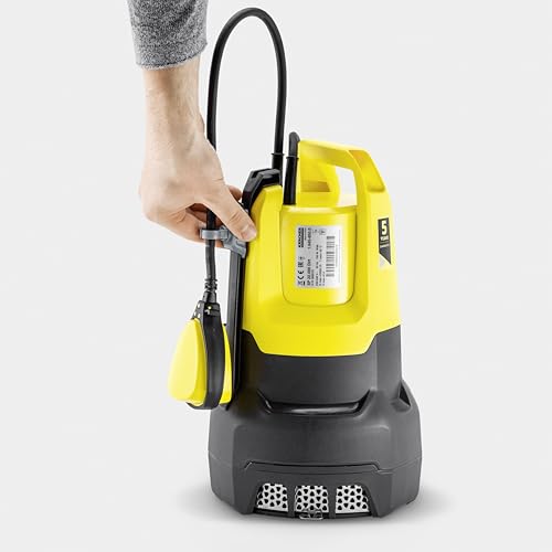 Pompe d'Evacuation Kärcher Sp 22,000 Dirt, Moteur 750W, Débit de 22000 L/H, 0,80 Bar, Profondeur Immersion Max 7 m, Hauteur Refoulement Max 8M, Taille Particules Max 30 mm, Hauteur Liquide Résiduel