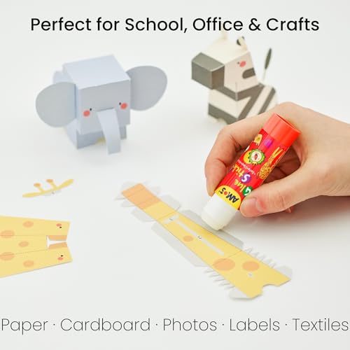 AMOS Glue Sticks — 8 g (0.28 oz), 30 Sticks in Display Box, Kid’s Design for School, Office & Crafts — Washable, Non-Toxic, Acid-Free - Thumbnail 2