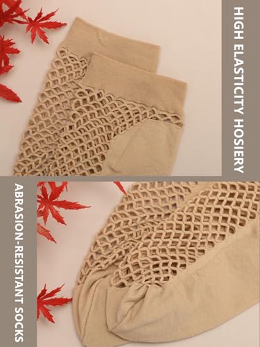 Image of Women's Mesh Short Socks Hollowed Out Fishing Net Ankle Socks Wearable Spring and Summer Thin Breathable Stockings
