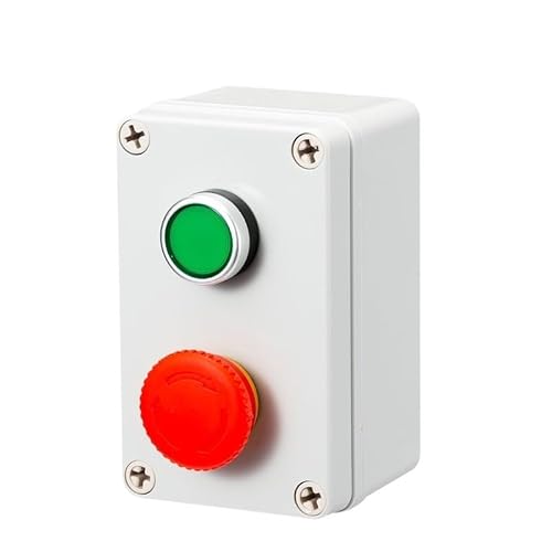CASNKTTJ Arrow Symbol indicates Start and Stop self-Reset Momentary Waterproof Button Box Switch Emergency Stop Industrial Control Box(45696)