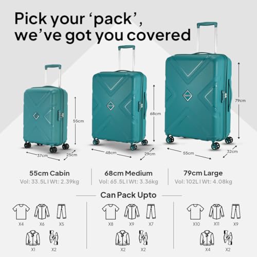 American Tourister Krossplus 55 Cms Green Polycarbonate Suitcase - Image 6