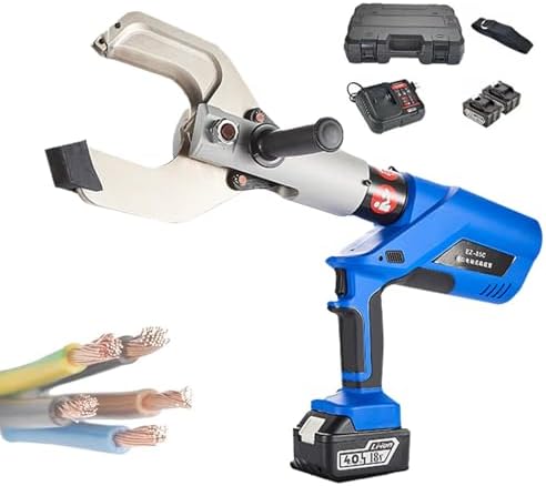 Electric Hydraulic Cable Cutter 60/120/160/250kN, Cuts 65MM-135MM Al & Armored Cu/Al Cables, LED Display, 2 Batteries Included (EZ120C)