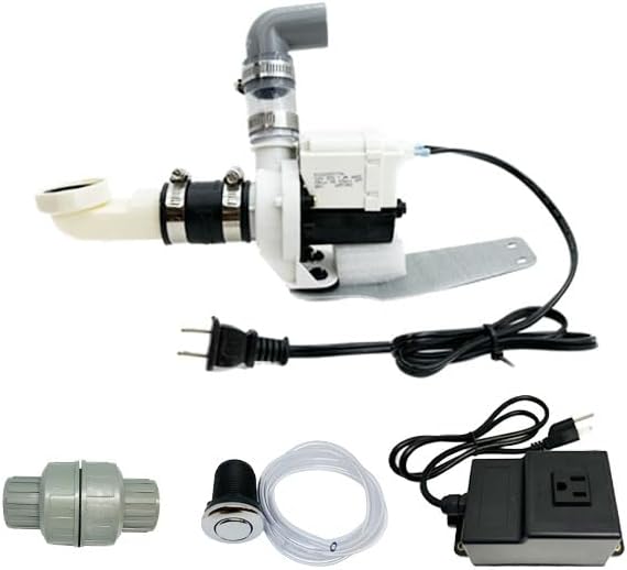 Pedicure Spa Parts REPLACEMENT Sprayer Head/3-way Faucet/Overflow Kit/P-Trap/Spa Led Light/Power Control/Air Button/UPC Hot Cold Hose/Drain Pump (White - Replacement Drain Pump)