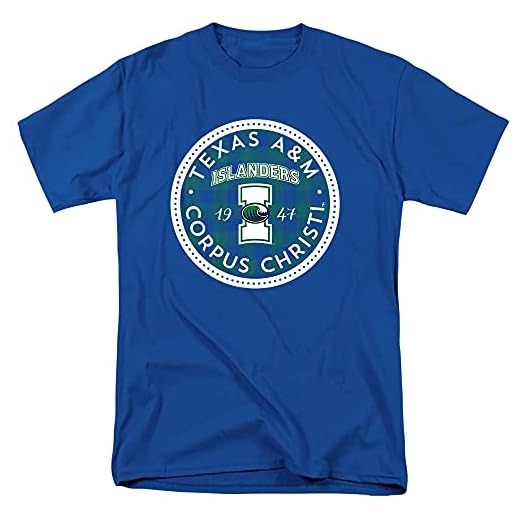 Texas A&M University-Corpus Christi Official Plaid Badge Unisex Adult T-Shirt, Plaid Badge, Large