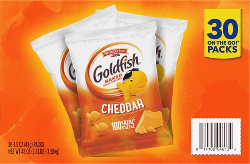 Goldfish Crackers Big Smiles Variety Pack with Cheddar, Colors, and Pretzels, Snack Packs, 30 Ct