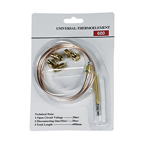10029742 UNIVERSAL Thermoelement Thermoelektrische Zündsicherung 600 mm mit Adaptern u.a. für Gasherd Gas Backofen Gasgrill Heizgerät