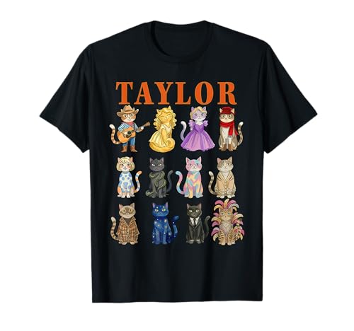 Taylor Groovy Name Cat 80's Vintage Birthday Girls T-Shirt