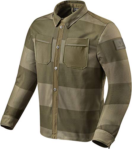 REV'IT! Chemise Tracer Air Chemise Vert XXL, Hommes, Chopper/Cruiser, Toute l'année, Coton/Polyester