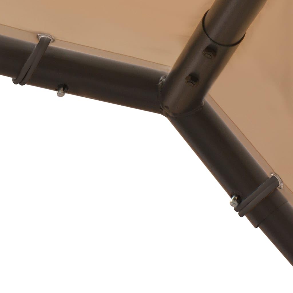 Gartenpavillon Beige 4x4 m mit pulverbeschichtetem Stahlgestell und wasserabweisendem Polyesterdach für Terrasse Camping Outdoor mit Stabiler Überdachung und wetterfestem Regenschutz