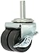Shepherd 00 Series 2" Diameter Polyolefin Dual Wheel Swivel Caster with Side Lock Brake, 1/2" Diameter x 1-1/2" Length UNC13 Threaded Stem, 225 lbs Capacity, Zinc Finish