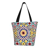 Design intelligent : le sac à main imprimé de couleur marocaine est rembourré avec de la mousse de 2 mm à l'intérieur, ce qui rend l'ensemble du sac plus épais et protège les articles à l'intérieur des collisions. La poche zippée peut protéger les articles à l'intérieur du sac contre la perte