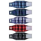 wegreeco Small Dog Diapers Male,Reusable Belly Bands for Male Dogs,Washable Doggie Puppy Male Diapers Wraps,Medium Large Size(5 Pack X-Small, Checkered Pattern)