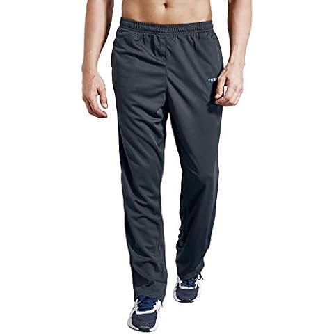 LUWELL PRO Men's Sweatpants with Pockets Quick Dry Gym Trousers Elasticated Waist Jogger Open Hem Tracksuit Athletic Pants for Workout,Training,Jogging(Grey0317-S) Cover