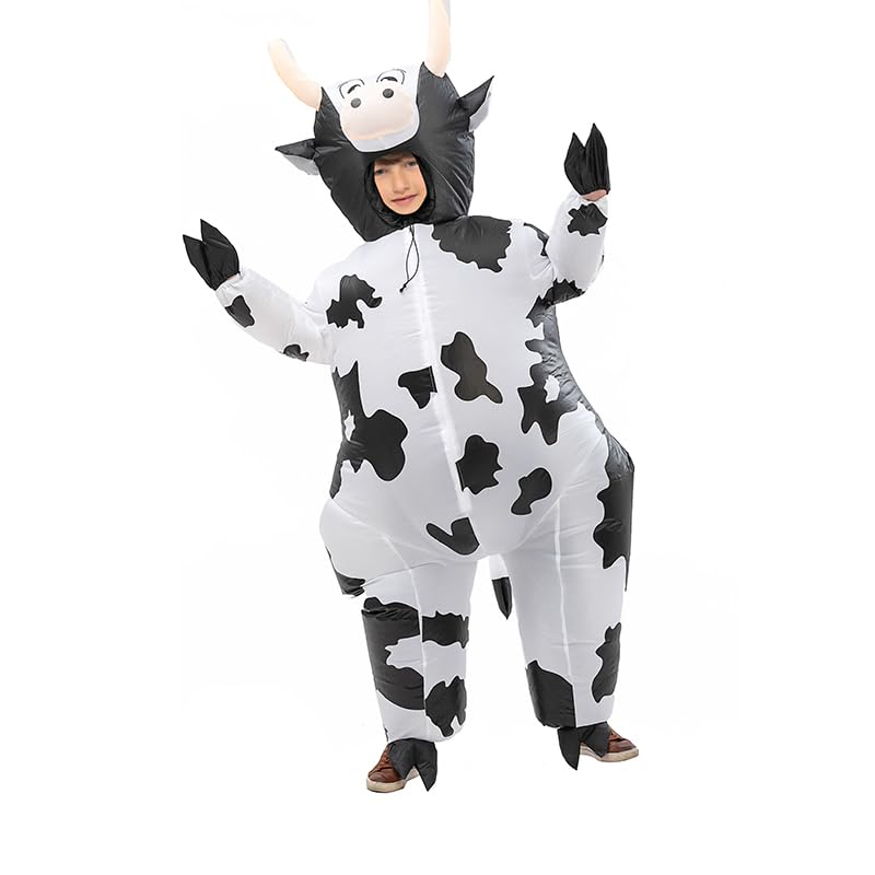FXICH Inflatable cow Costume for adult,carnival Csotume for adult,Inflatable Costumes,Unisex adult inflatable costume (white, kid 120-150cm) - Image 2