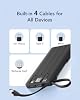 Cargador portátil VRURC, banco de energía delgado de 10000mAh con 4 cables incorporados, banco de carga USB C con pantalla LED, paquete de batería compacto de viaje con 5 salidas para múltiples dispositivos, Android-Negro (1 paquete) 5