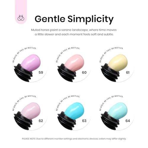 Beetles Kit de gel de extensão de unhas de poliéster pastel, 6 cores básicas, rosa, branco transpare