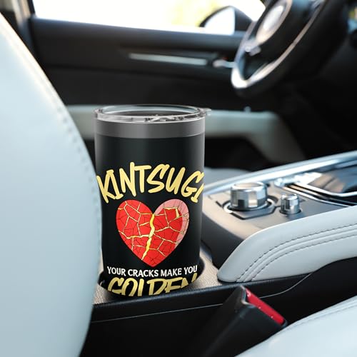 Kintsugi Your Cracks Make You Golden Japanese Pottery Art Stainless Steel Insulated Tumbler - Thumbnail 6
