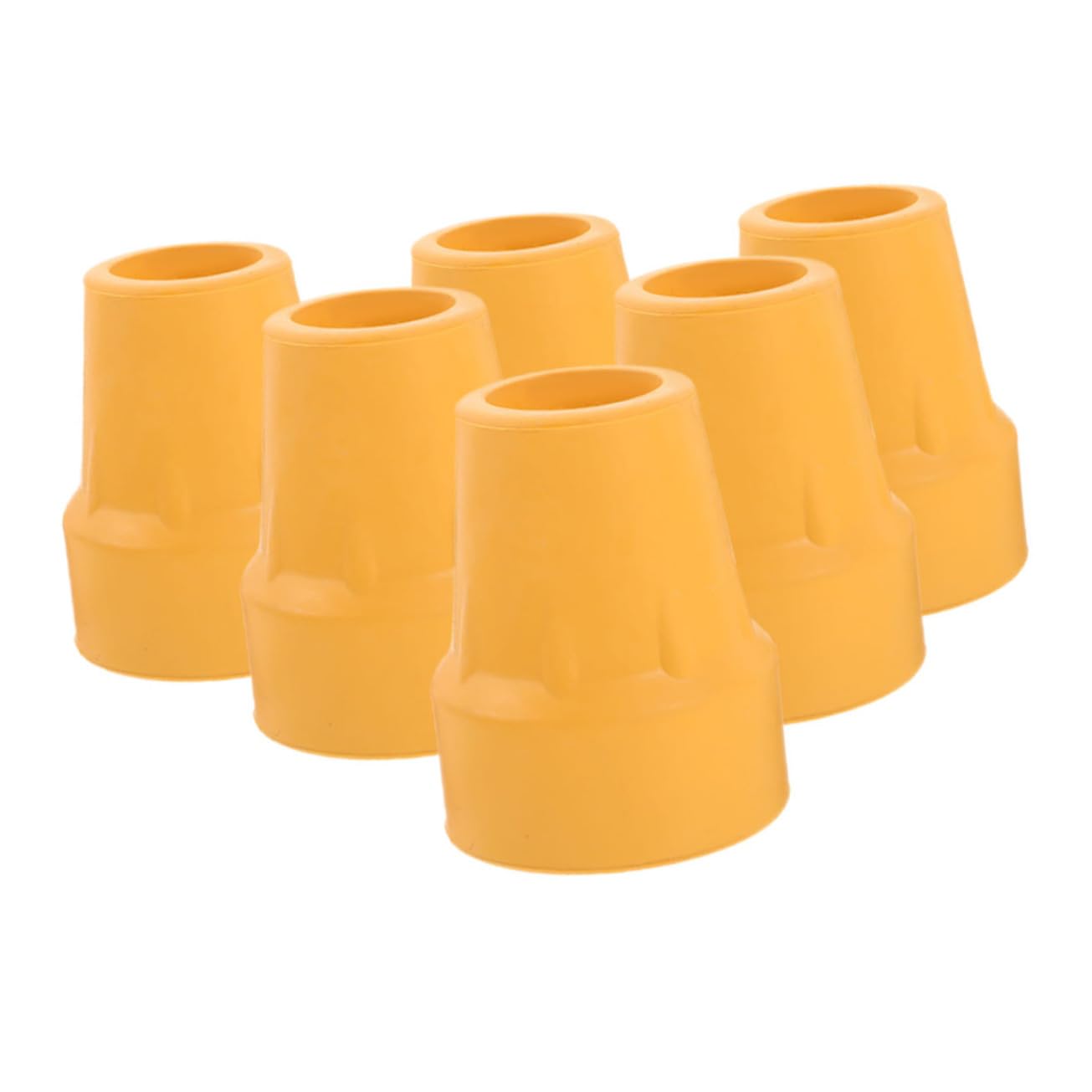 FRCOLOR Replacement Tips for Walking Sticks 6 Pack Nonskid Cane Tips Sturdy and Anti-wear 22mm Diameter Yellow Walking Pole Protectors