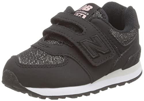 New Balance 574, Basket Bébé Fille, Noir, 21 EU