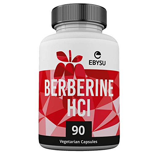 EBYSU Berberine HCl (Made in Canada) – 90 Capsules – Glucose Metabolism Support Berberine Supplement – Berberine Supplements and Blood Sugar Control Supplement – Blood Pressure Supplement – Vegan