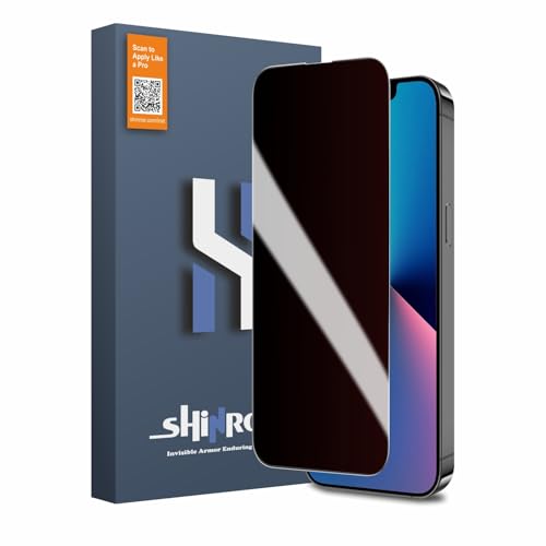 Image of Privacy Tempered Glass for iPhone 13 | 13 Pro | 14 | 16e | 17e (6.1 Inch) Military Grade 9H Screen Guard, Anti-Scratch, Shatterproof, Edge-to-Edge Full Coverage - Black Border