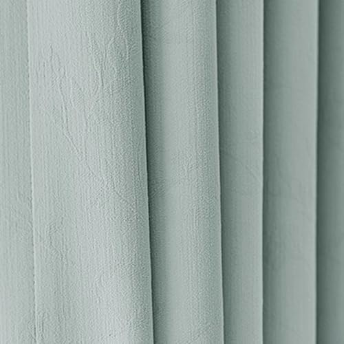 Rideaux opaques bleu clair 132x229cm en polyester à œillets pour salon