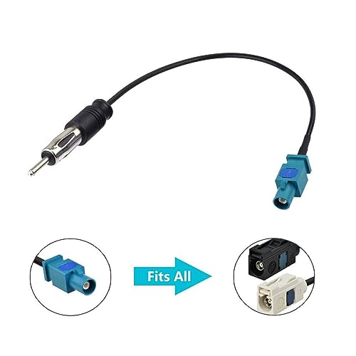 Mtsooning 2PCS Car Radio Antenna Adapter Universal Vehicle FM AM Radio Fakra Z Male Female to DIN Plug Connector Cable Replacement for Car Stereo Audio HD Head Unit CD Media Player Receiver