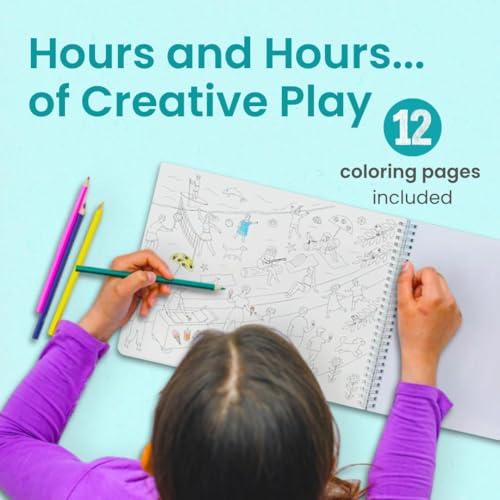 CUPKIN Sticker Book for Kids 2-4, 500+ Kids Stickers, Beach Day 12 Coloring Pages 12 Side by Side Scenes, Fun Toddler Travel Activity Coloring and Sticker Books for Children Ages 4-8 + 8-10