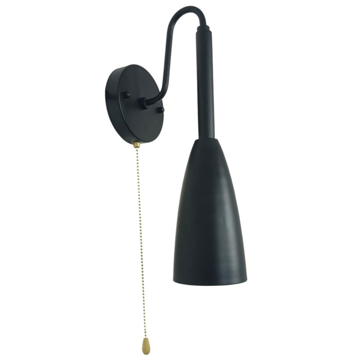 MERRYHAPY Gooseneck Wall Lamp Pull Chain Switch Wall Light Fixture for Bedroom Living Room Decorative Lighting