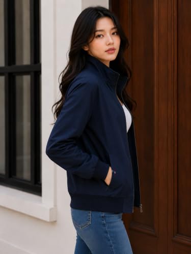 Image of Women's Regular Fit Jacket For Casual Wear || Full Zip Mock Neck Casual Jacket | Full Sleeve Oversized Stylish Jacket For Women ||Regular Fit Zip-Up Casual jacket | bomber jacket for women