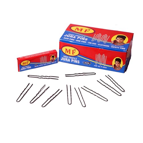 Image of MF HIGH PROFILE Jura Hair Pins for Women & Girls 200pcs|Small & Strong Hold Hair Styling Accessories | Stylish Hairpins for Bun, Juda, Party, Daily Use Hairstyling Clips 5.5cm (Black)
