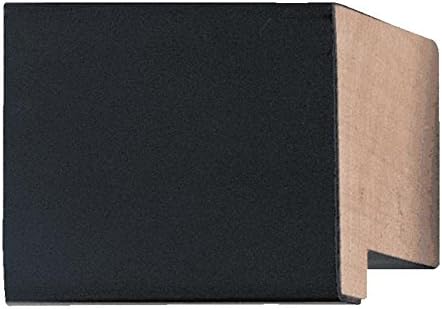 CountryArtHouse Picture Frame Moulding (Wood) 100ft bundle - Contemporary Black Finish - 1.625" width - 1" rabbet depth