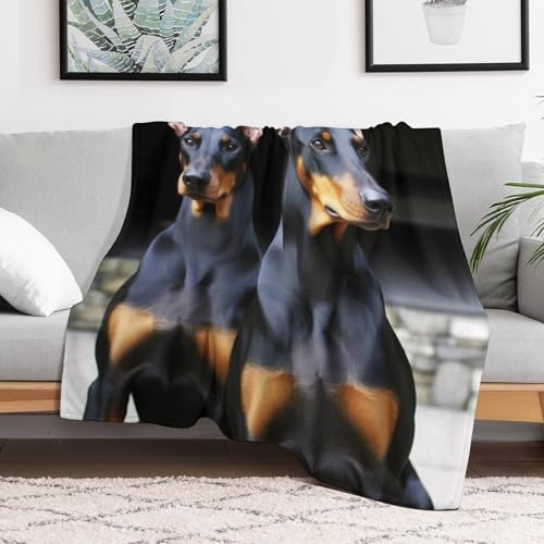 Couverture Doberman douce en flanelle, cadeau idéal pour canapé - 7