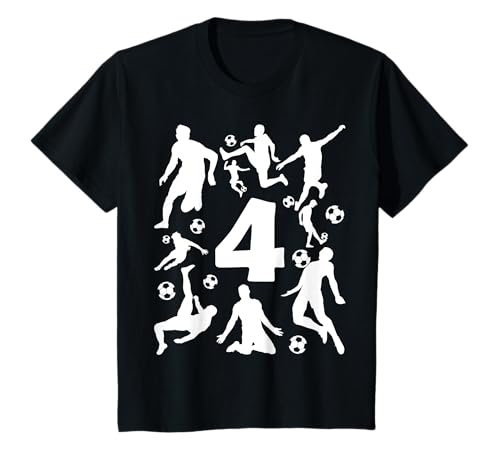 Bambino NUMERO 4 ANNI CALCIO 4 COMPLEANNO Maglietta