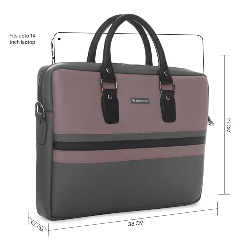 Image of Vaku Luxos MILAN 14 Inch Laptop Bag Leather Collection Messenger Organizer Shoulder Sling Office Bag for Men & Women With Adjustable Strap for Laptop and MacBook up to 14 inch