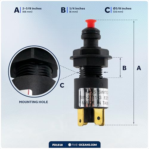 Five Oceans FO1518 Marine Universal Emergency Cut-Off Switch, 12 Volts Accommodates Various Circuit Designs. With buoy That Floats to Locate Itself in Water, for Jet Ski, Inflatables, Pontoon boats