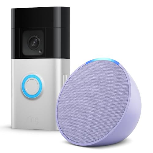 Ring Battery Video Doorbell Plus and Echo Pop | Lavender Bloom