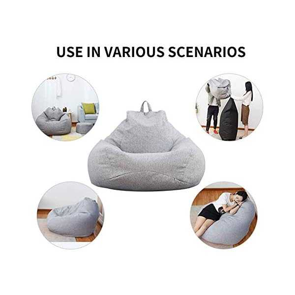 NANANA Sitzsack Bean Bag Covers Füllung Indoor Bodenkissen Chair Sitzsäcke Möbel Kissen Sessel Sofa Ergonomische Lazy… – Bild 7