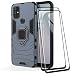 Produktbild TANYO Hülle + Displayschutz [2 Stück] für OnePlus Nord N10 5G, TPU/PC Hybrid Stoßfest Armor Bumper Handyhülle [360° Kickstand] mit Panzerglas Schutzfolie, Blau