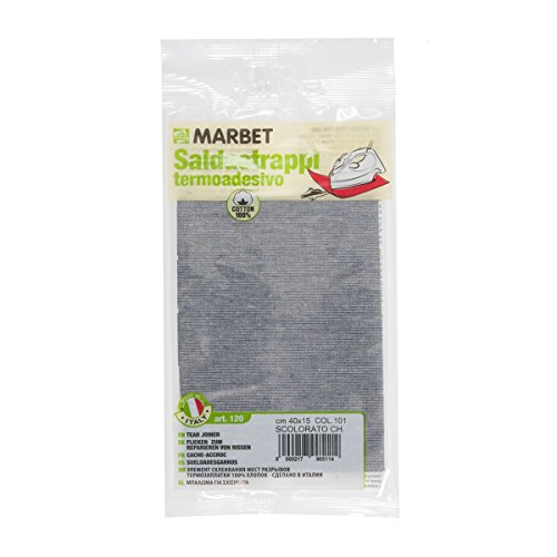Saldastrappi Termoadesivo Marbet 40X15Cm Cotone Jeans Scolorito Chiaro 120 101