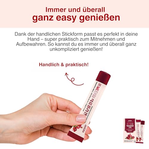MEME TIME Pomegranate Collagen Stick 20 g x 15 (300 g) | 93.2% Spanish Pomegranate Concentrate & 1,000 mg Low Molecular Weight Fish Collagen | Fruity, Practical & for Daily Beauty Boost