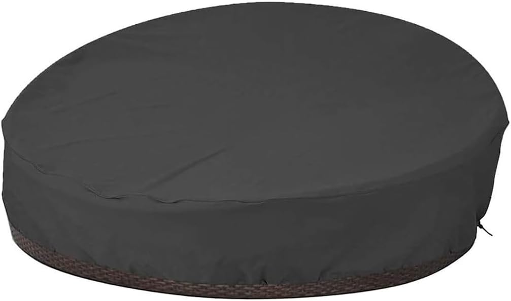 J&C Outdoor Round Daybed Cover 90inch Waterproof UV Resistant Black