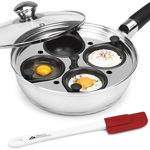 Modern Innovations Egg Poacher Pan for Perfect Poached Eggs, Nonstick Cups Poached Egg Maker Pan,...