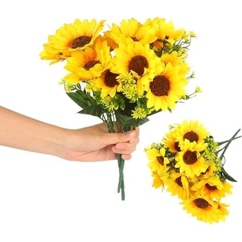 STEFORD 2 Bunches Artificial Sunflowers Cover