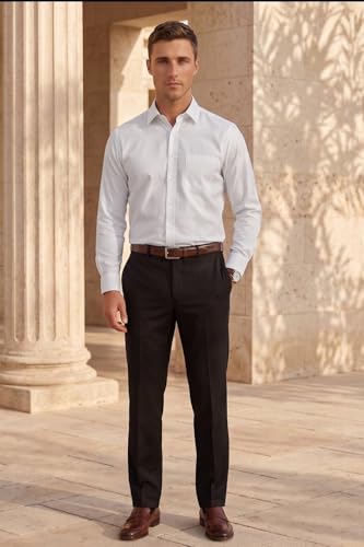 Image of Louis Philippe Men's Slim Fit Easy to Iron Everyday wear Premium Cotton Full Sleeve Textured Formal Shirt